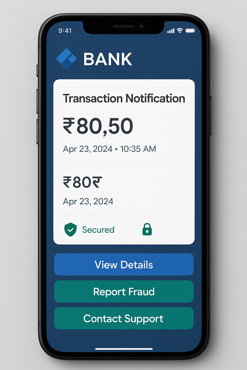 Banking RCS Message Example